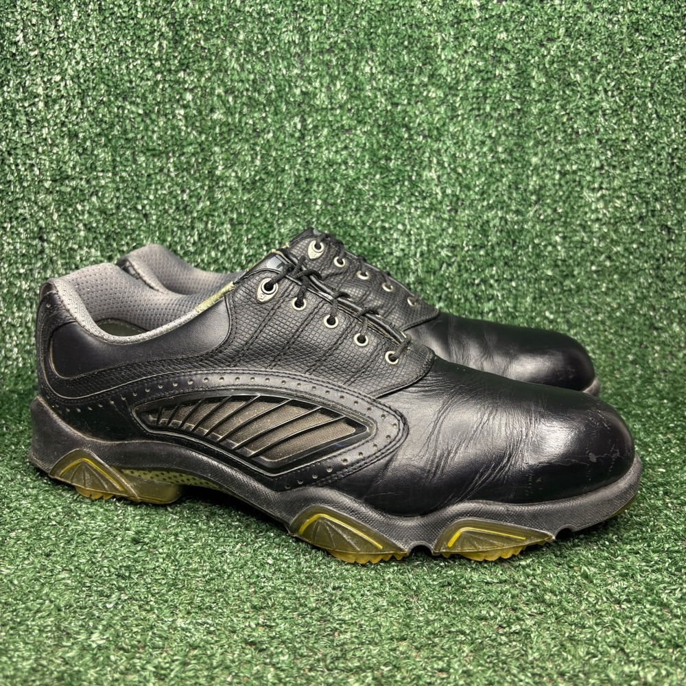 FootJoy SYNR-G Cleated Leather Performance Athletic Golf Shoes Black Men 12 Wide